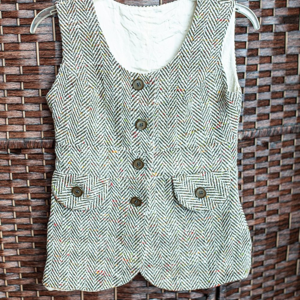 Vintage work vest vintage chic girls top